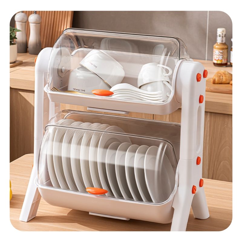 2-Tier Countertop Dish Drying Rack Cabinet simplynest