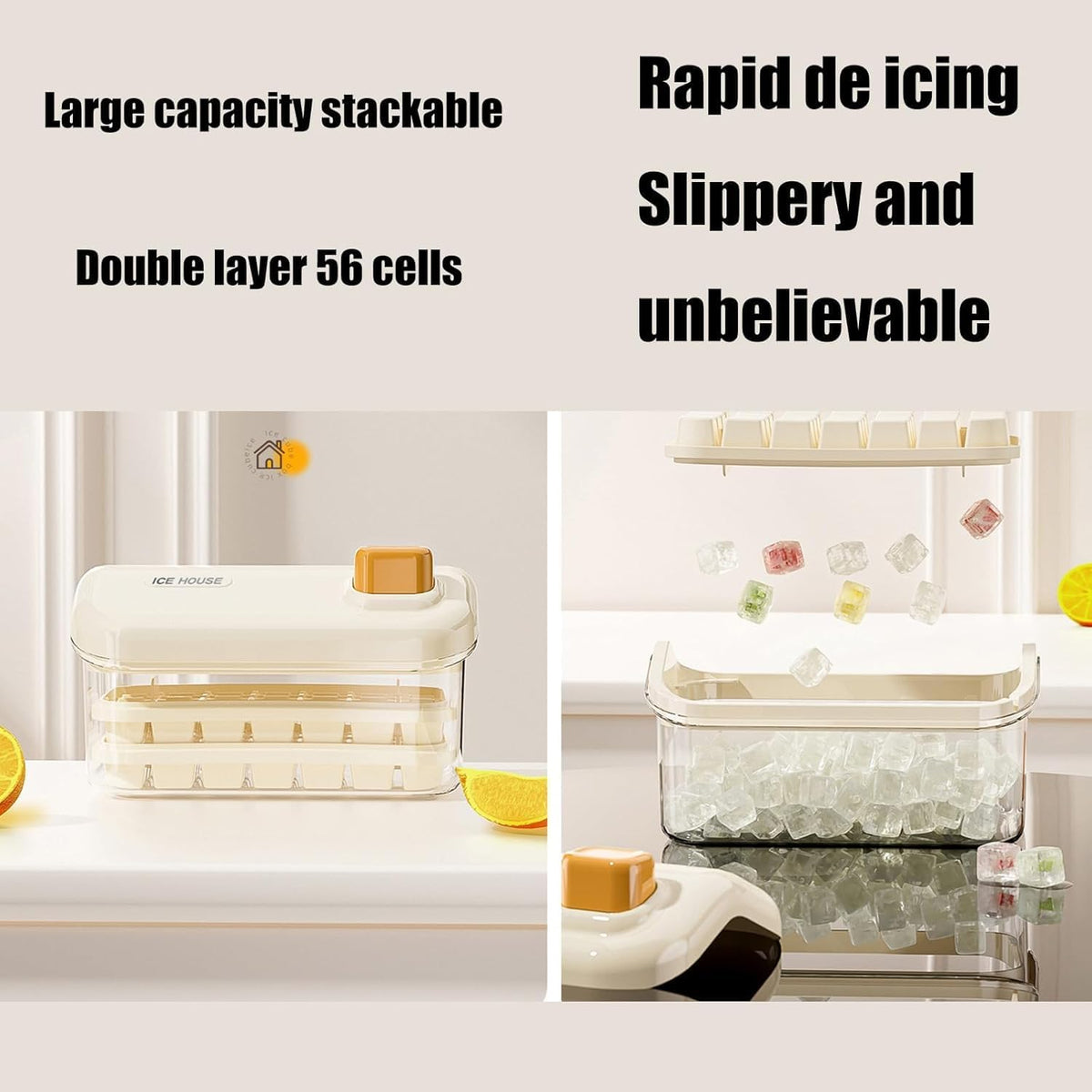 Double-Layer Stackable Ice Cube Tray simplynest