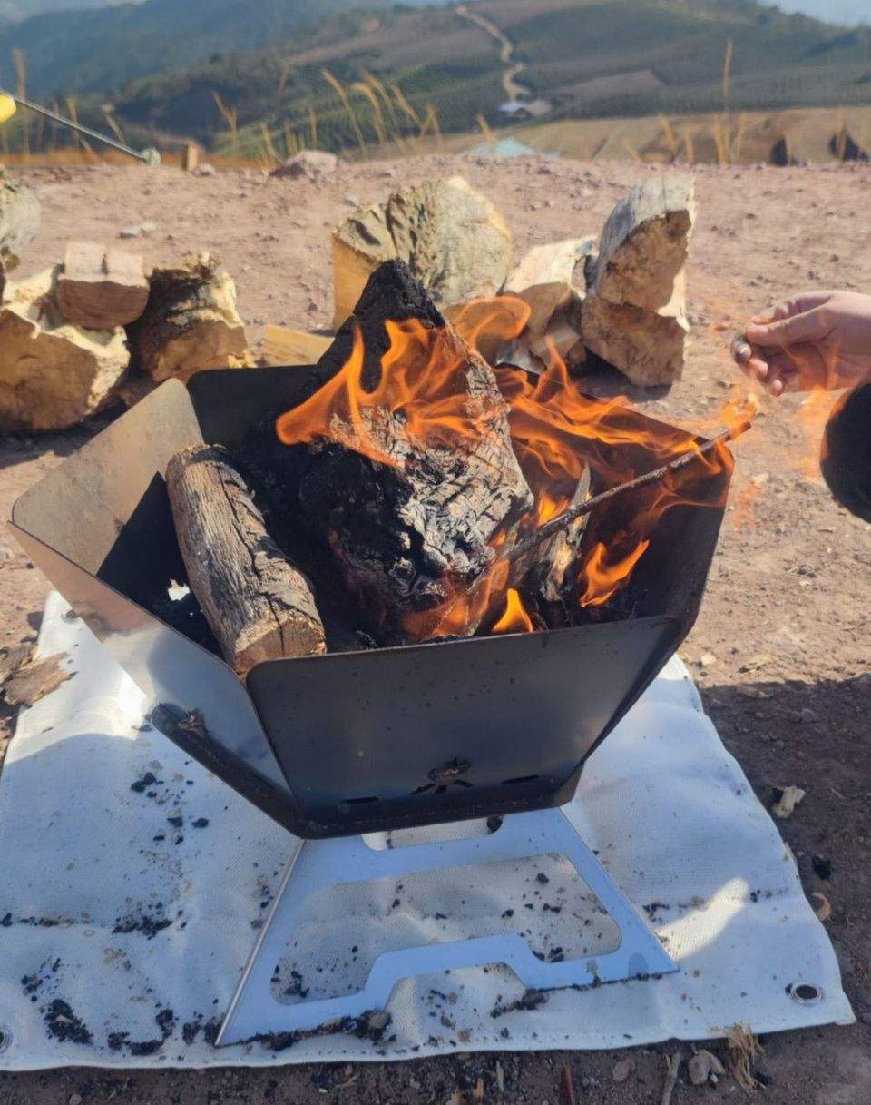 Folding Stainless Steel Camping Fire Pit & Stove simplynest