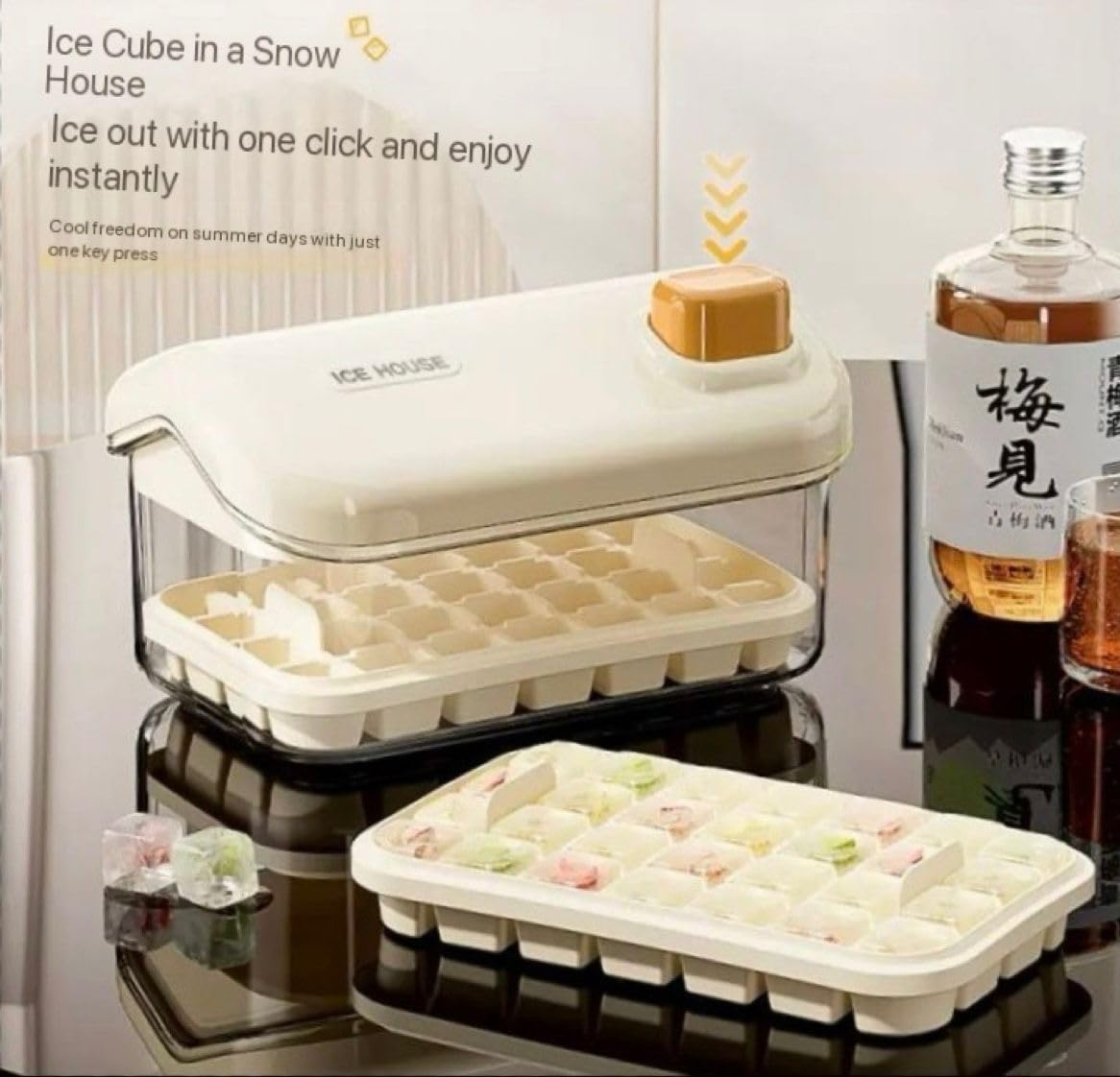 Double-Layer Stackable Ice Cube Tray simplynest