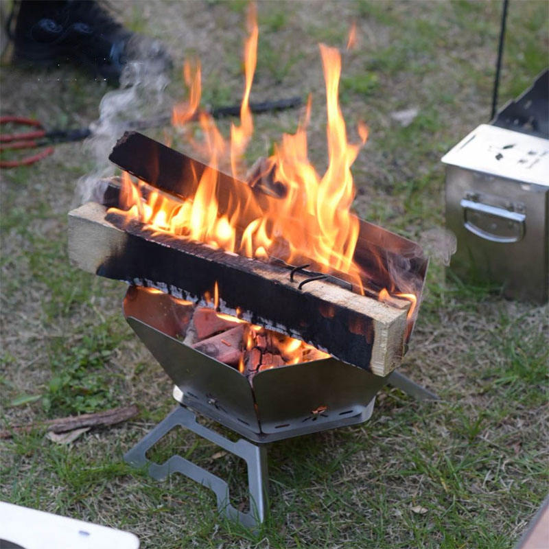 Folding Stainless Steel Camping Fire Pit & Stove simplynest