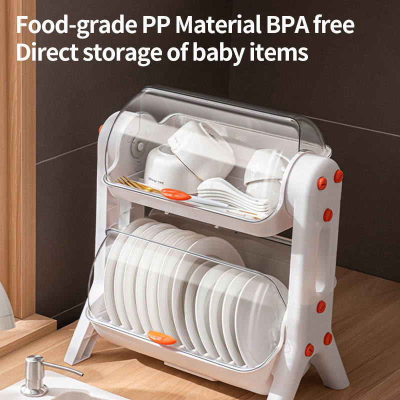 2-Tier Countertop Dish Drying Rack Cabinet simplynest